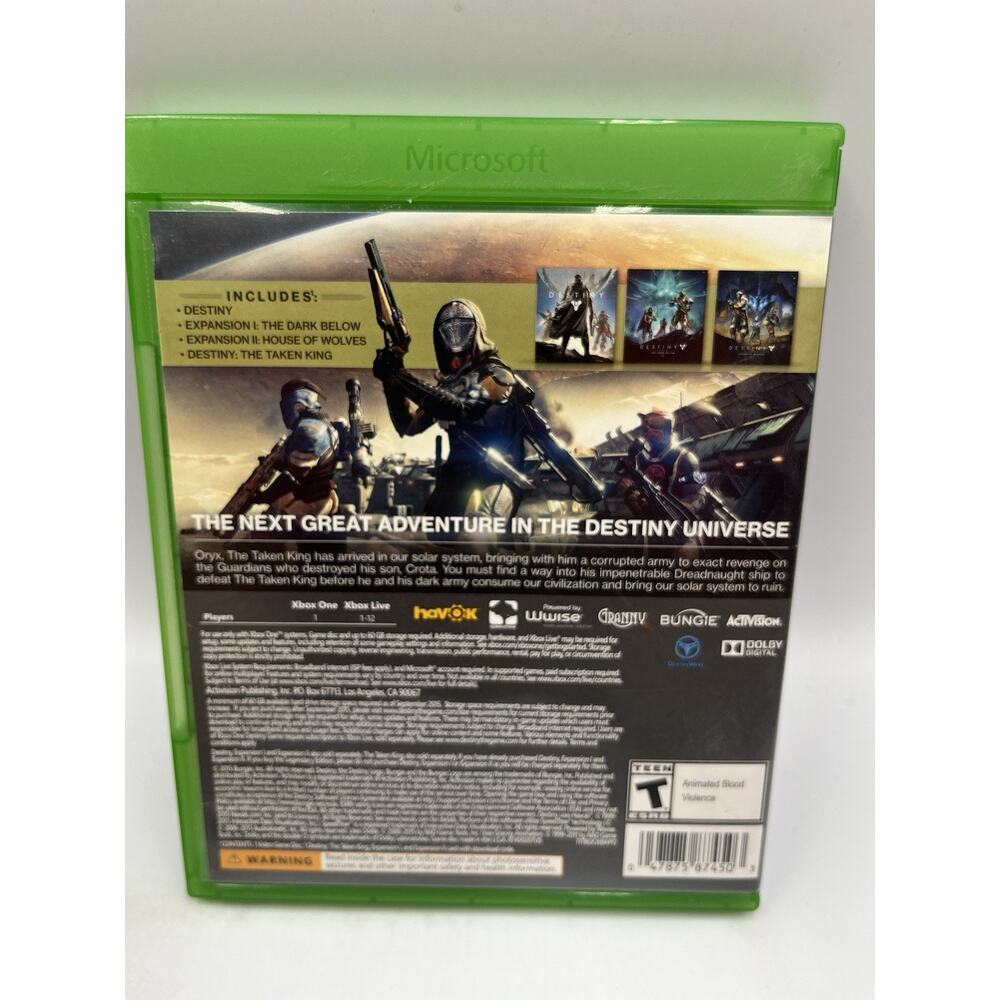 Destiny The Taken King Legendary Edition XBox One game Activision T Teen